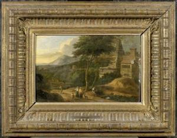 Mediterranean Landscape Oil Painting by Adriaen Frans Boudewijns