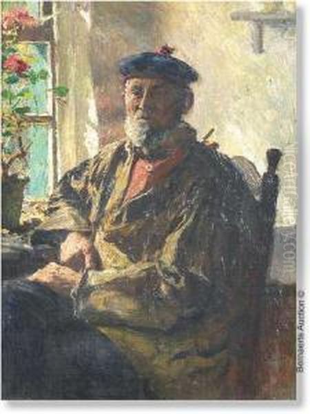 Man Resting Bythe Window Oil Painting by Alois Boudry