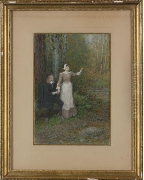 Hester And The Clergyman In The Forest Oil Painting by George Henry Boughton