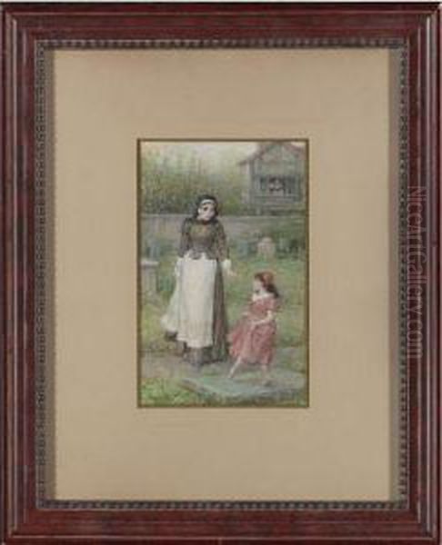 Hester And Pearl In The Graveyard Oil Painting by George Henry Boughton