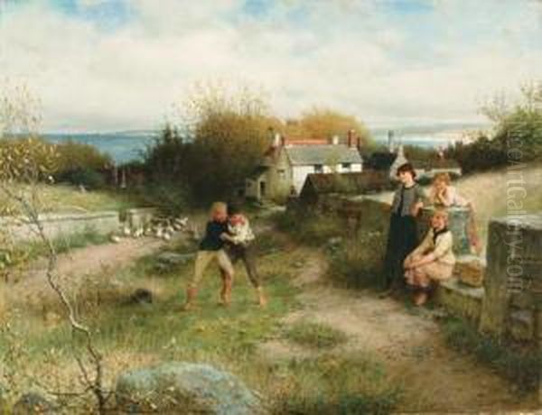 The Wrestling Match Oil Painting by George Henry Boughton