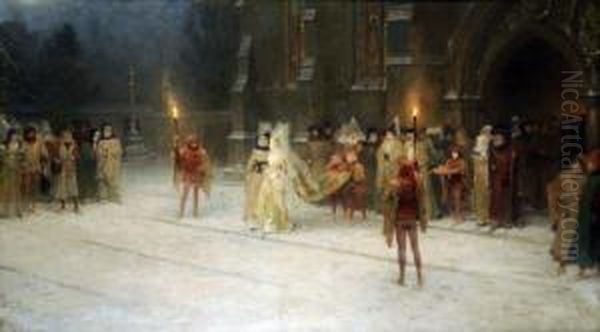 Medieval Wedding Oil Painting by George Henry Boughton