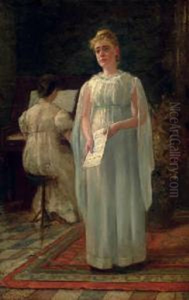 The Music Lesson Oil Painting by George Henry Boughton