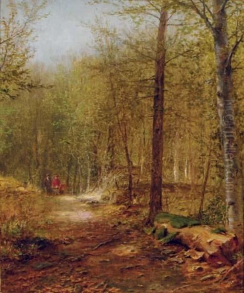 Figures On A Path Through The Forest Oil Painting by George Henry Boughton