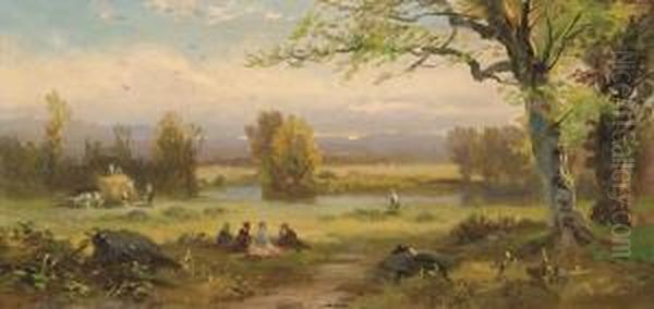 Picnic In Albany Oil Painting by George Henry Boughton