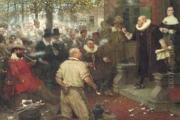 The Smoker's Rebellion (the Edict Of William The Testy) Oil Painting by George Henry Boughton