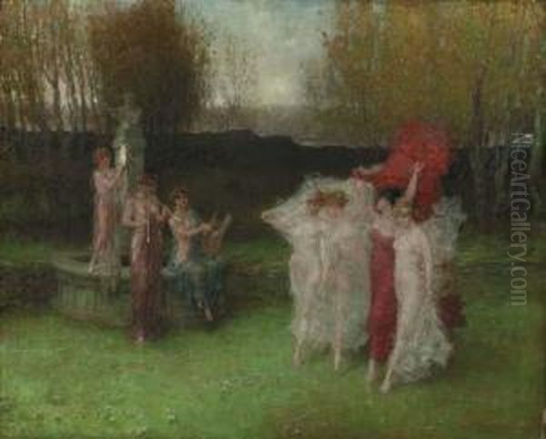 A Tanagraean Pastoral Oil Painting by George Henry Boughton