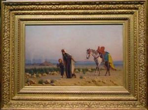 The Return, Hagar And Ishmael Oil Painting by Gustave Clarence Rodolphe Boulanger