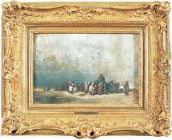 Le Retour De Peche Oil Painting by Auguste I Boulard