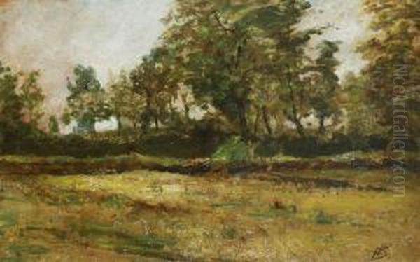 Tree Landscape Oil Painting by Hippolyte Boulenger