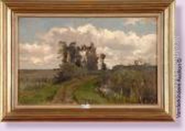 Chemin Et Ruisseau Oil Painting by Hippolyte Boulenger