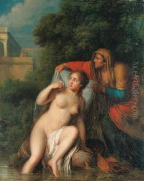 David And Bathsheba Oil Painting by Michel-Honore Bounieu