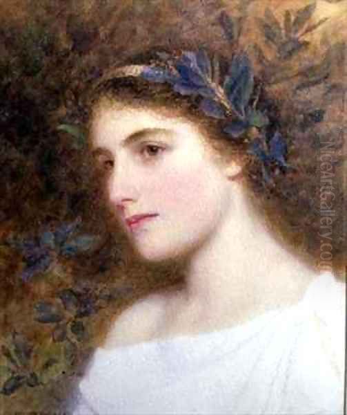 Girl with Laurel Headband Oil Painting by George Lawrence Bulleid