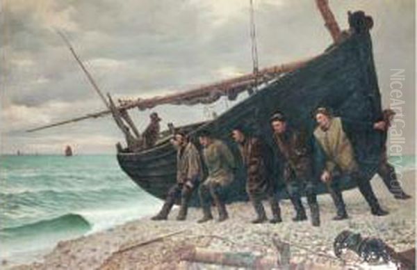 Nomme Peintre Officiel De La Marine En 1887 Oil Painting by Gustave Bourgain