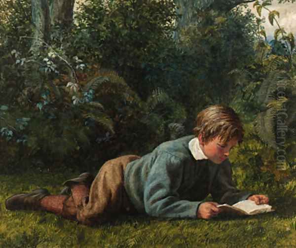 A quiet read Oil Painting by Valentin Walter Bromley