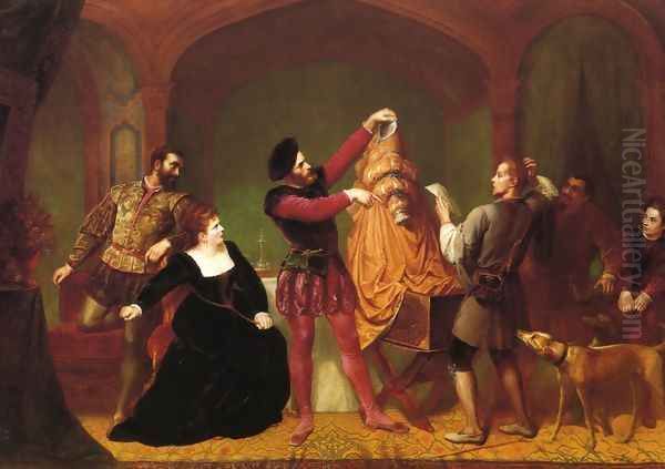 A Scene from 'The Taming of the Shrew' (Act IV, Scene III) Oil Painting by Wolfgang Boehm