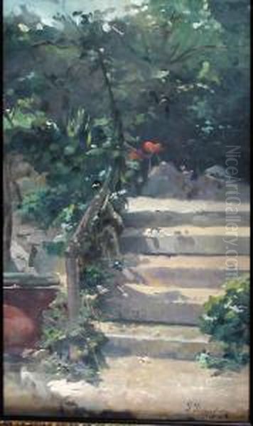 L'escalier Oil Painting by Pierre Bourgogne