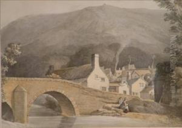 Llanrwst Bridge Oil Painting by James, Rev. Bourne