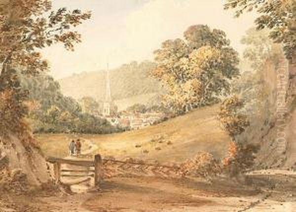 'godalming, Surrey'. Oil Painting by James, Rev. Bourne