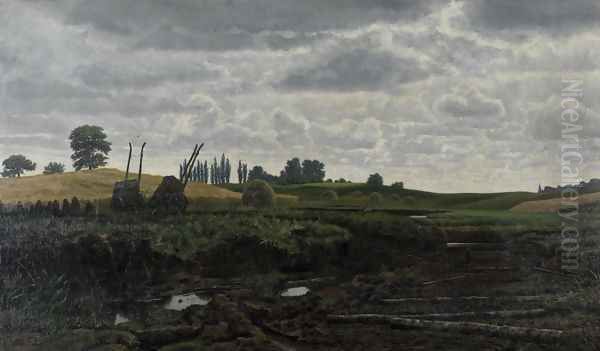 Scene from Christiansholms Mose Oil Painting by Alfred Benzon