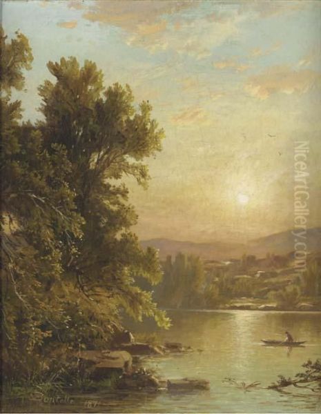 Sunrise Over The Catskills Oil Painting by Dewitt Clinton Boutelle