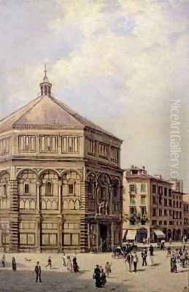 A View of the Baptistry in Florence Oil Painting by Antoinetta Brandeis