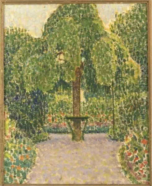 Le Jardin De L'artiste A Nemours Oil Painting by Bernard Boutet De Monvel