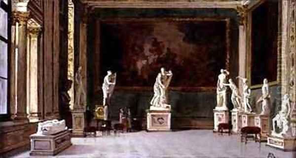 Sculpture Gallery at the Pitti Palace, Florence Oil Painting by Antoinetta Brandeis