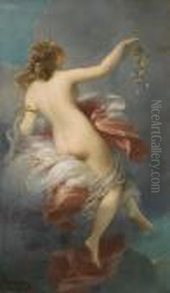 Venus With Roses Oil Painting by Charles Edouard Boutibonne