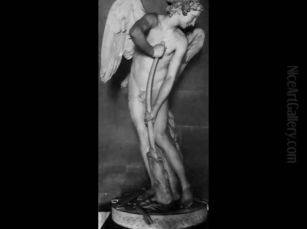 Cupid Making a Bow out of the Club of Hercules Oil Painting by Edme Bouchardon