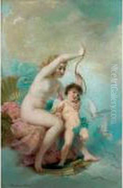 Venus Et Le Char De L'amour Oil Painting by Charles Edouard Boutibonne