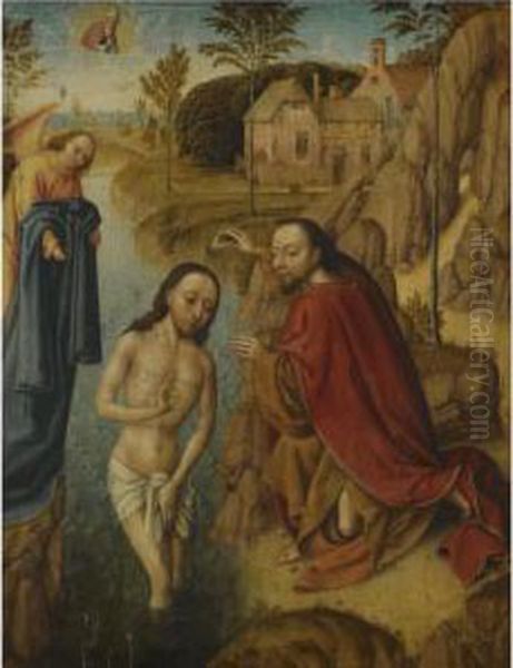 The Baptism Of Christ Oil Painting by Dieric the Elder Bouts