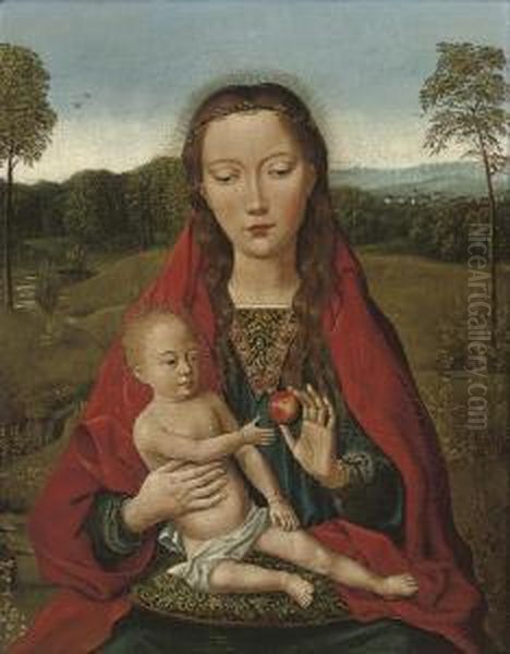 The Virgin And A Child In A Landscape Oil Painting by Dieric the Elder Bouts