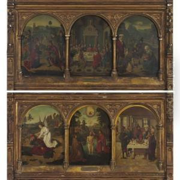 Scenes From The Passion Of Christ: A Pair Of Panels Oil Painting by Dieric the Elder Bouts