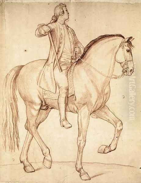 Study for the Equestrian Statue of Louis XV Oil Painting by Edme Bouchardon