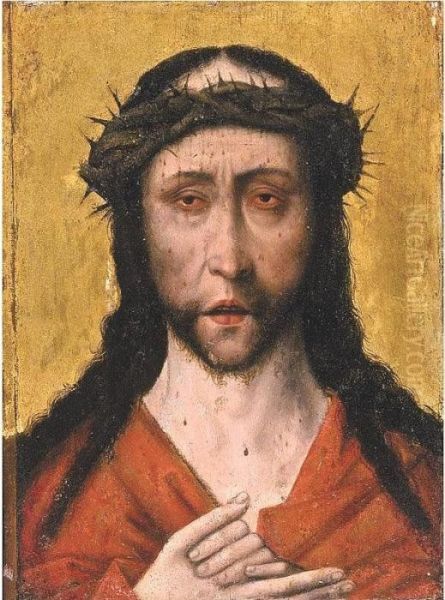 Christ As Man Of Sorrows Oil Painting by Dieric the Elder Bouts