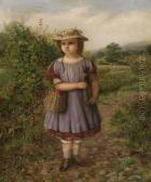 Off To School Oil Painting by Auguste Jules Bouvier, N.W.S.