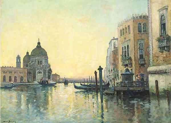 The entrance to the Grand Canal, Venice Oil Painting by Maurice Bompard