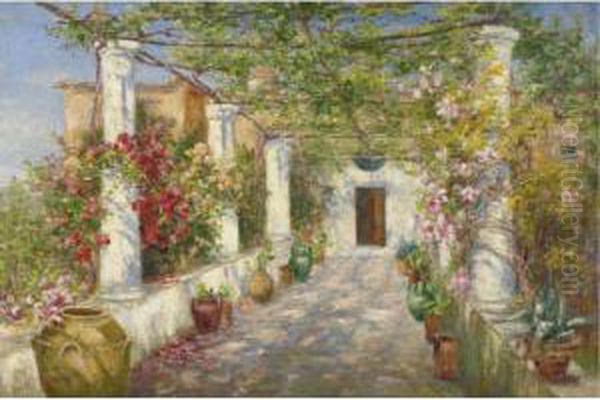 The Floral Trellis Oil Painting by Harriette Bowdoin