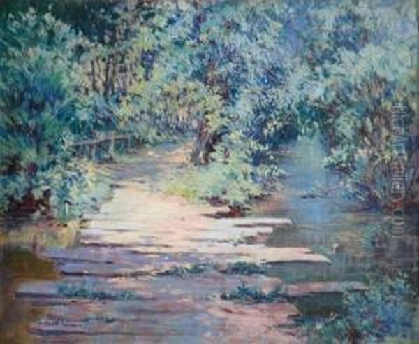 Sunlit Path Oil Painting by Harriette Bowdoin