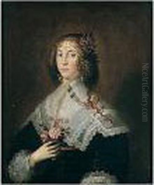 Portrait Of A Lady Oil Painting by Edward Bower