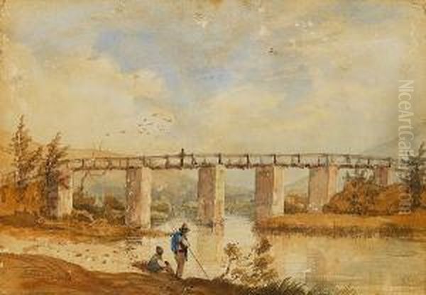 Bridge Over The River Zonder Einde, Genadendal Oil Painting by Thomas William Bowler