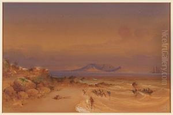 Table Bay From The Reach Oil Painting by Thomas William Bowler