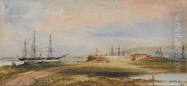 Chavonne Battery, Cape Town Oil Painting by Thomas William Bowler