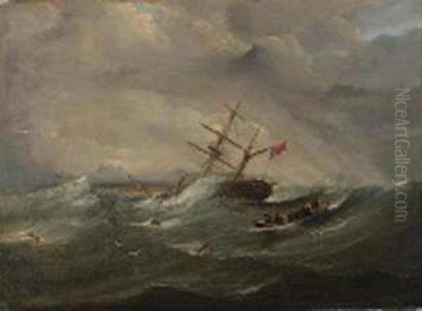 The Wreck Of The Royal Albert, Table Bay Oil Painting by Thomas William Bowler