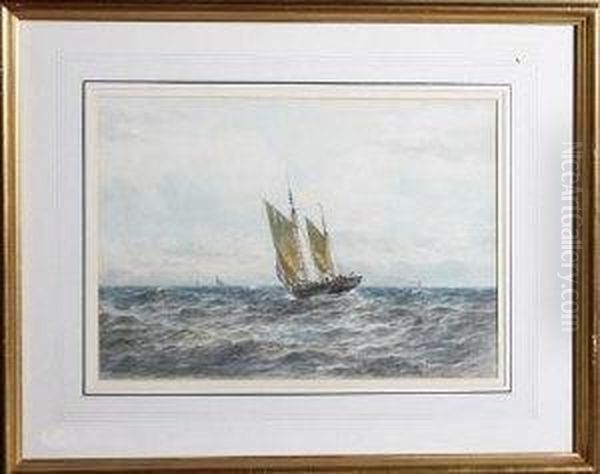 A Sailing Trawler Off The North East Coast Oil Painting by William Thomas Nicholas Boyce