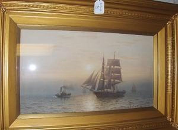 Ship From Near Quarter At Twilight Oil Painting by William Thomas Nicholas Boyce