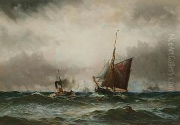 Off To The Fishing Grounds Oil Painting by William Thomas Nicholas Boyce