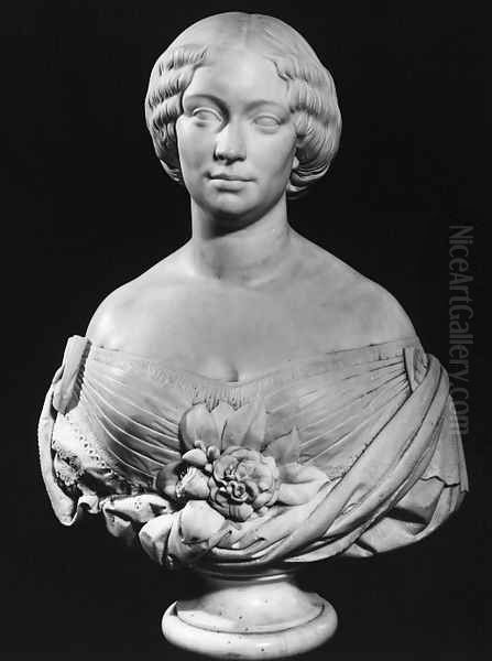 Bust of Mrs. Bouchet Oil Painting by Jean Auguste Barre