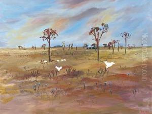 Wimmera Landscape With Cockatoo Oil Painting by Arthur Merric Boyd